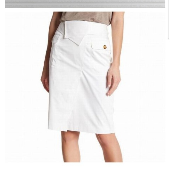 Badgley Mischka White Pencil Skirt. Size 4-NWT - Picture 1 of 7